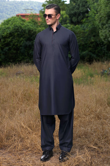 Navy Blue Wash & Wear Fabric