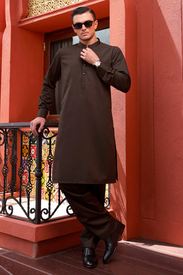 Dark Brown Wash & Wear Fabric