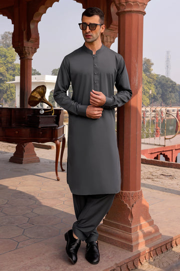 Dark Grey Wash & Wear Fabric