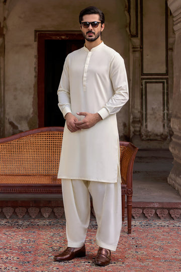 Off White Wash & Wear Fabric
