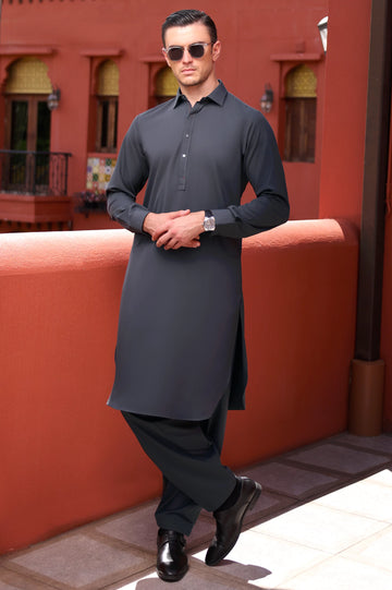 Dark Grey Wash & Wear Fabric