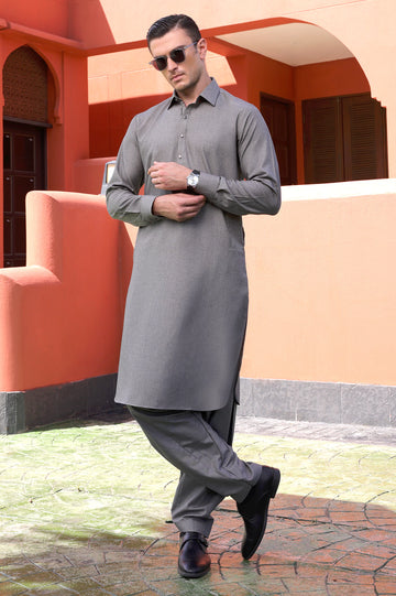 Grey Wash & Wear Fabric