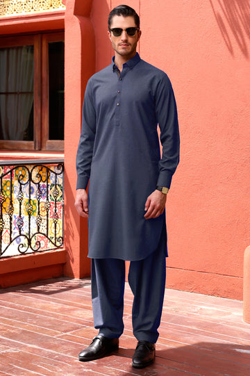 Blue Wash & Wear Fabric