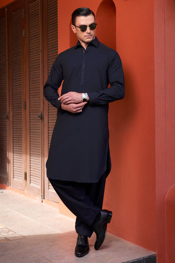 Dark Blue Wash & Wear Fabric