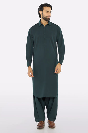 Dark Green Wash & Wear Fabric