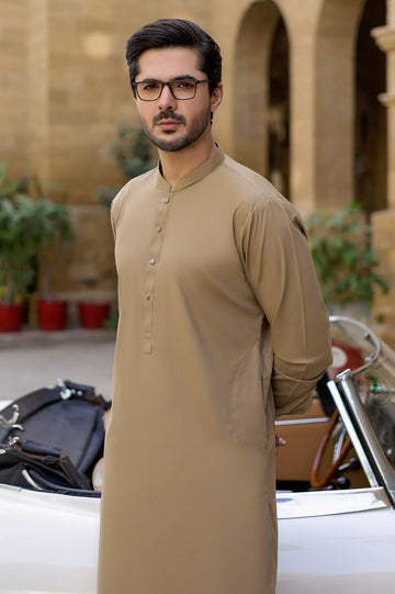 Beige Wash & Wear Fabric