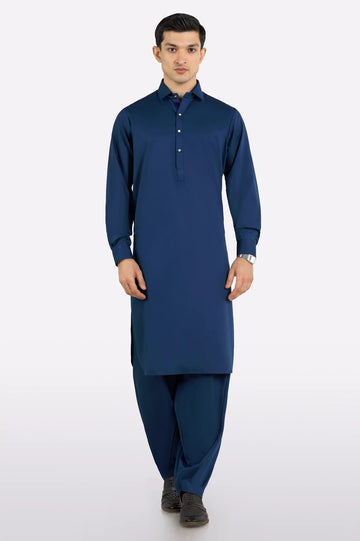 Navy Blue Wash & Wear Fabric