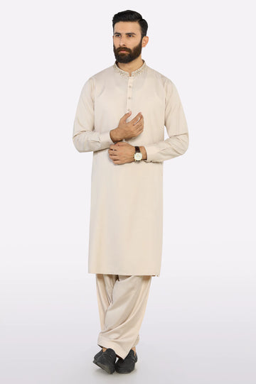 Beige Wash & Wear Fabric