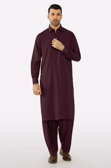 Maroon Wash & Wear Fabric