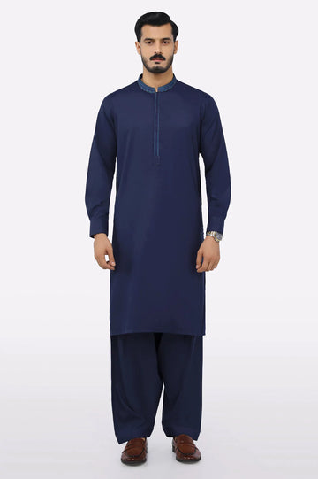 Navy Blue Wash & Wear Fabric
