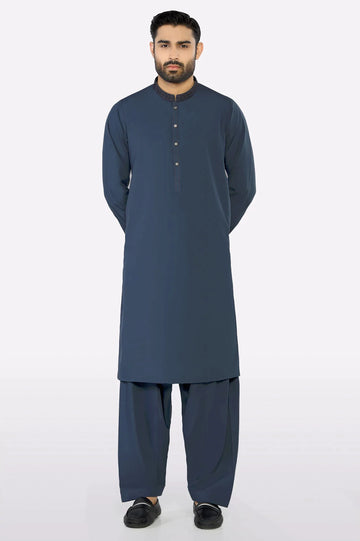 Dark Blue Wash & Wear Fabric