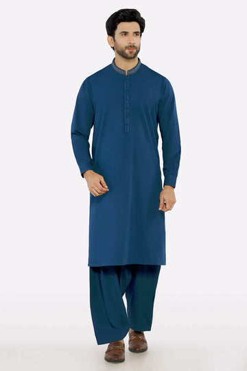 Blue Arco Wool Fabric