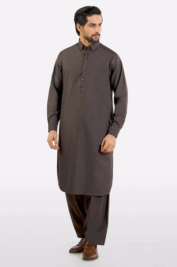 Dark Brown Arco Wool Fabric