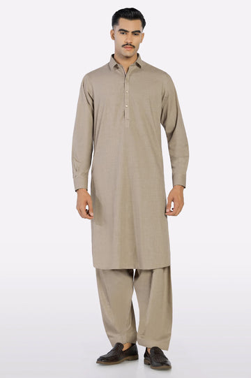 Beige Shetland Wool Fabric