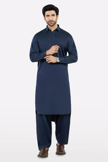 Navy Blue Wash & Wear Fabric