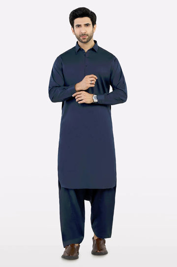 Navy Blue Wash & Wear Fabric