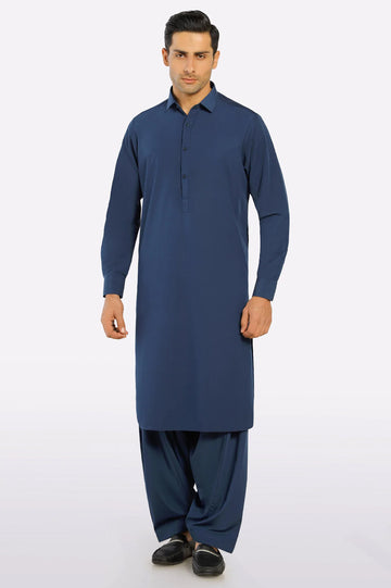 Navy Blue Wash & Wear Fabric