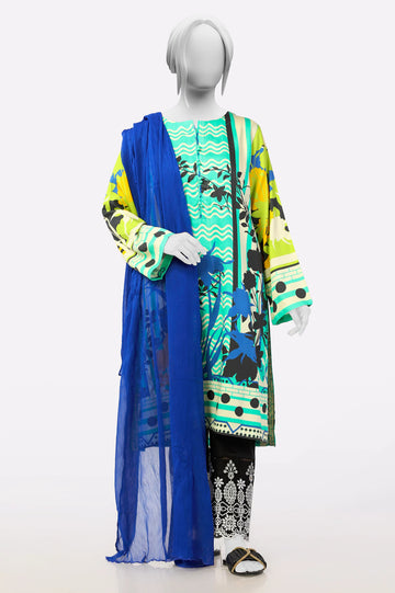 Blue Crinkle Chiffon Dupatta