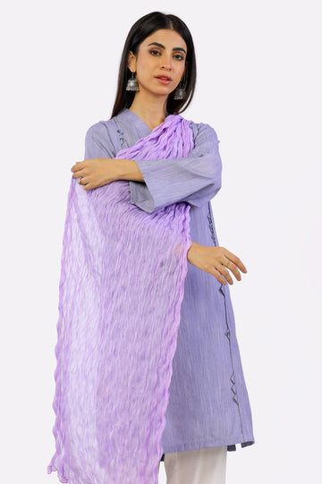 Lilac Crinkle Shiffon Dupatta
