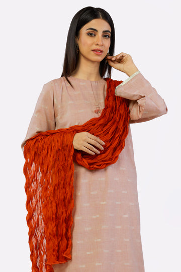 Rust Crinkle Shiffon Dupatta