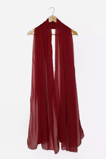 Maroon Chiffon Dupatta