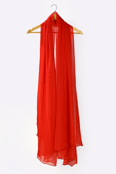 Red Chiffon Dupatta From Diners
