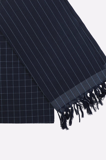 Navy Blue Plain Dupatta