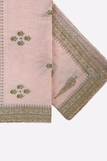 Peach Printed Dupatta