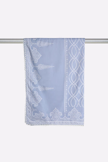 Women Ice Blue Chiffon Dupatta