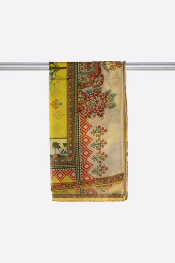 Lime Printed Dupatta