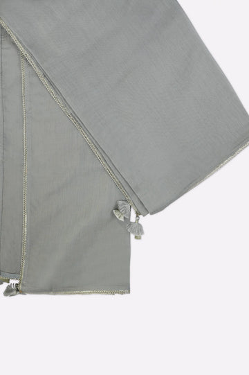 Grey Plain Dupatta