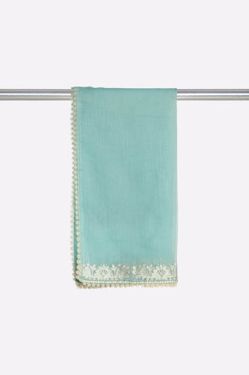 Light Blue Embroidered Dupatta