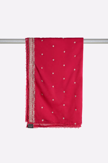 Magenta Embroidered Dupatta
