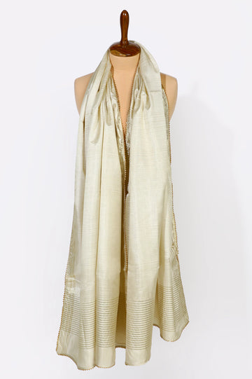 Cream Plain Dupatta