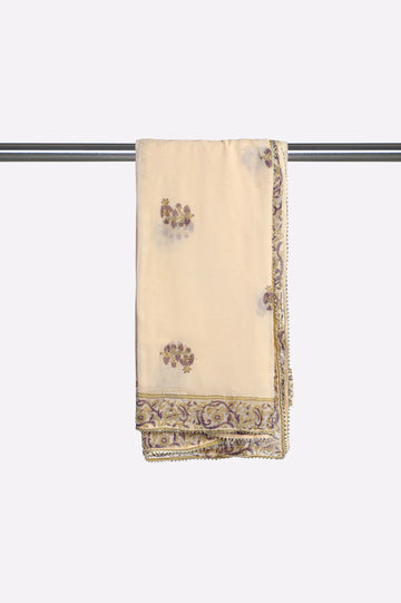 Peach Printed Dupatta