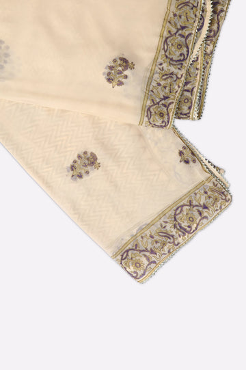 Peach Printed Dupatta