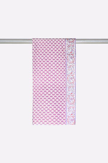 White Block Printed Dupatta