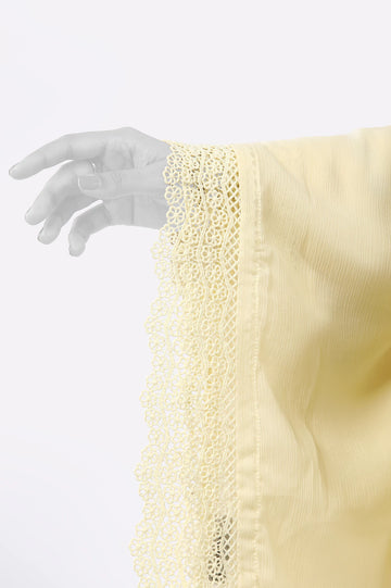 Cream Lace Dupatta