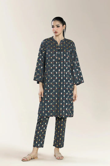 Printed Lawn-Charcoal 2PC