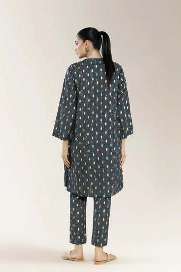 Printed Lawn-Charcoal 2PC