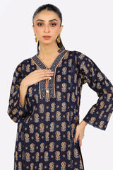 2PC Khaddar Blue Suit From Diners