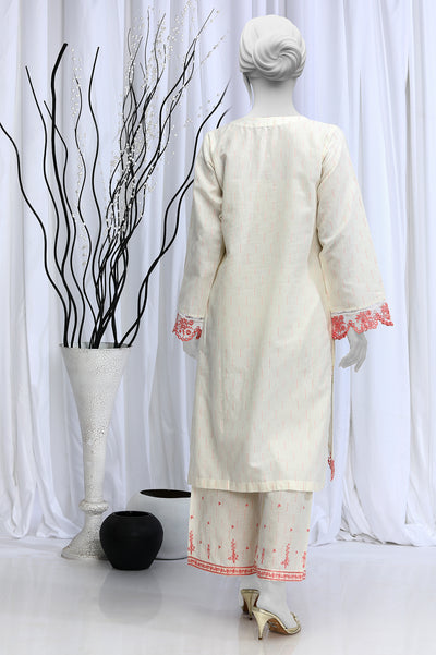 2PC Jacquard Cream Suit From Diners
