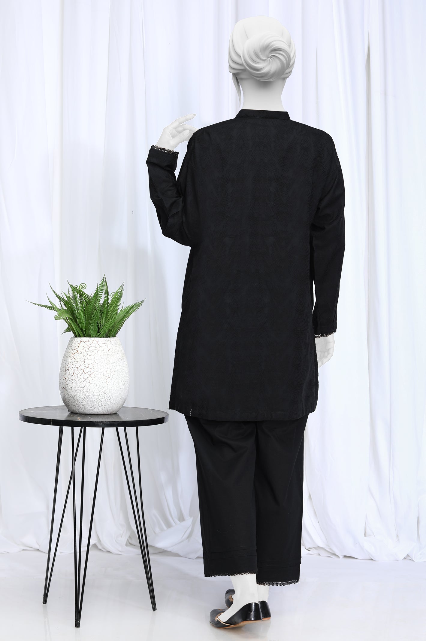 2PC Jacquard Black Suit From Diners