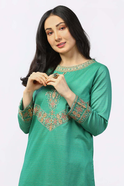 2PC Dyed Embroidered Suit From Diners