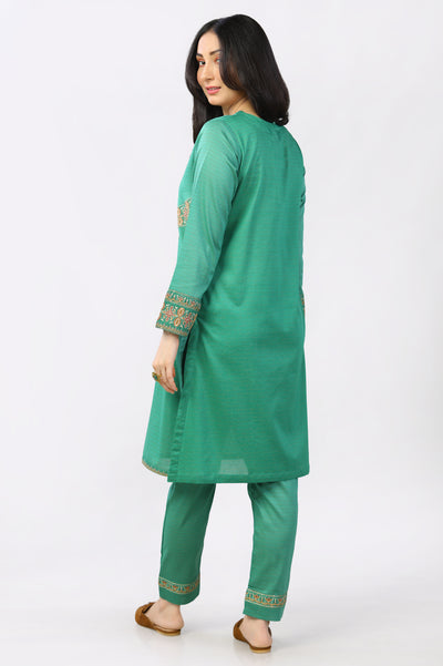 2PC Dyed Embroidered Suit From Diners