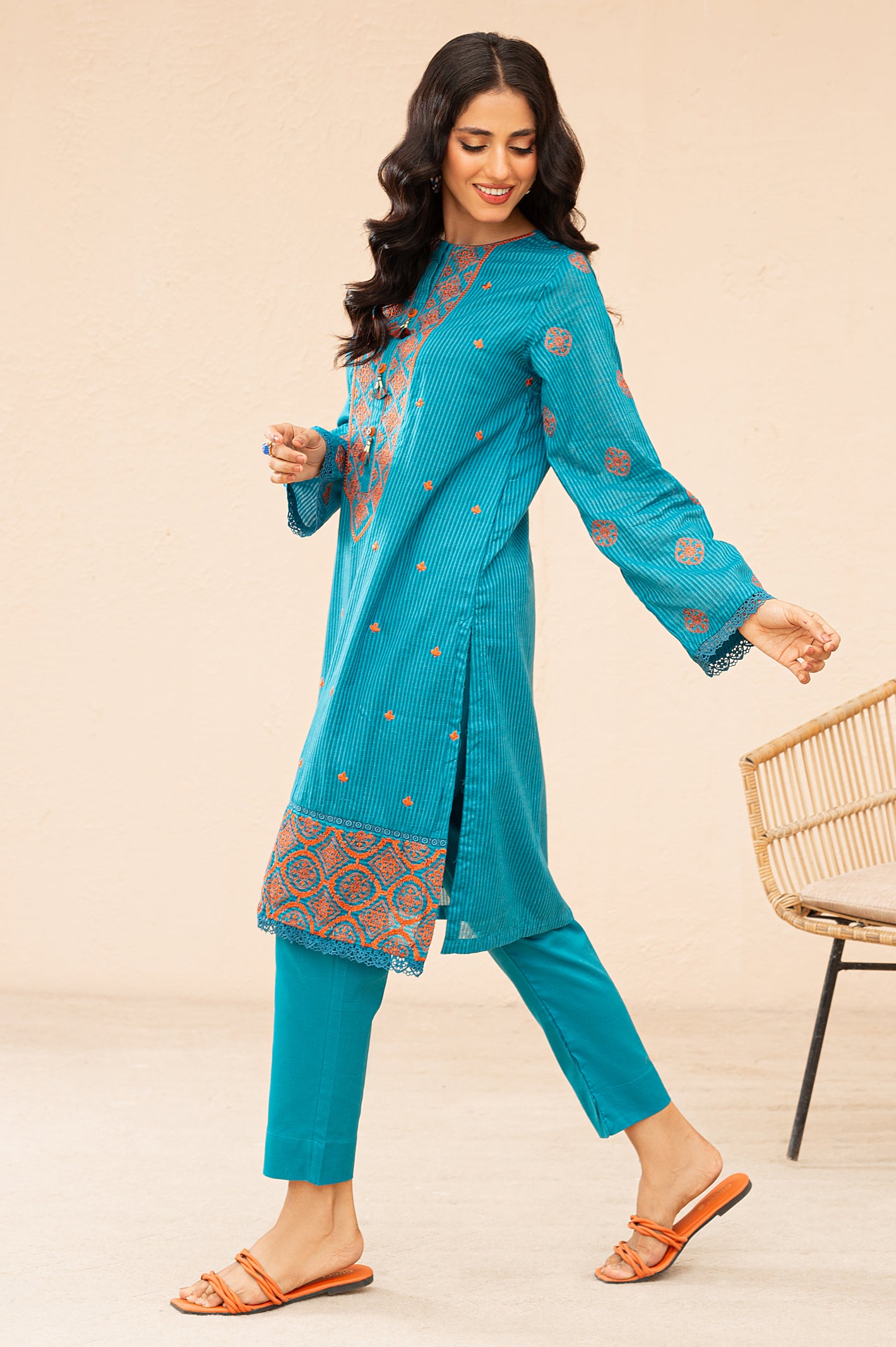 2PC Embroidered Suit From Diners