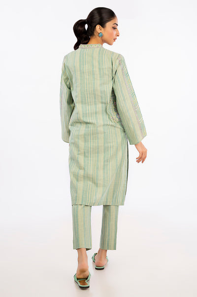 Green Embroidered Suit 2PC Suit From Diners