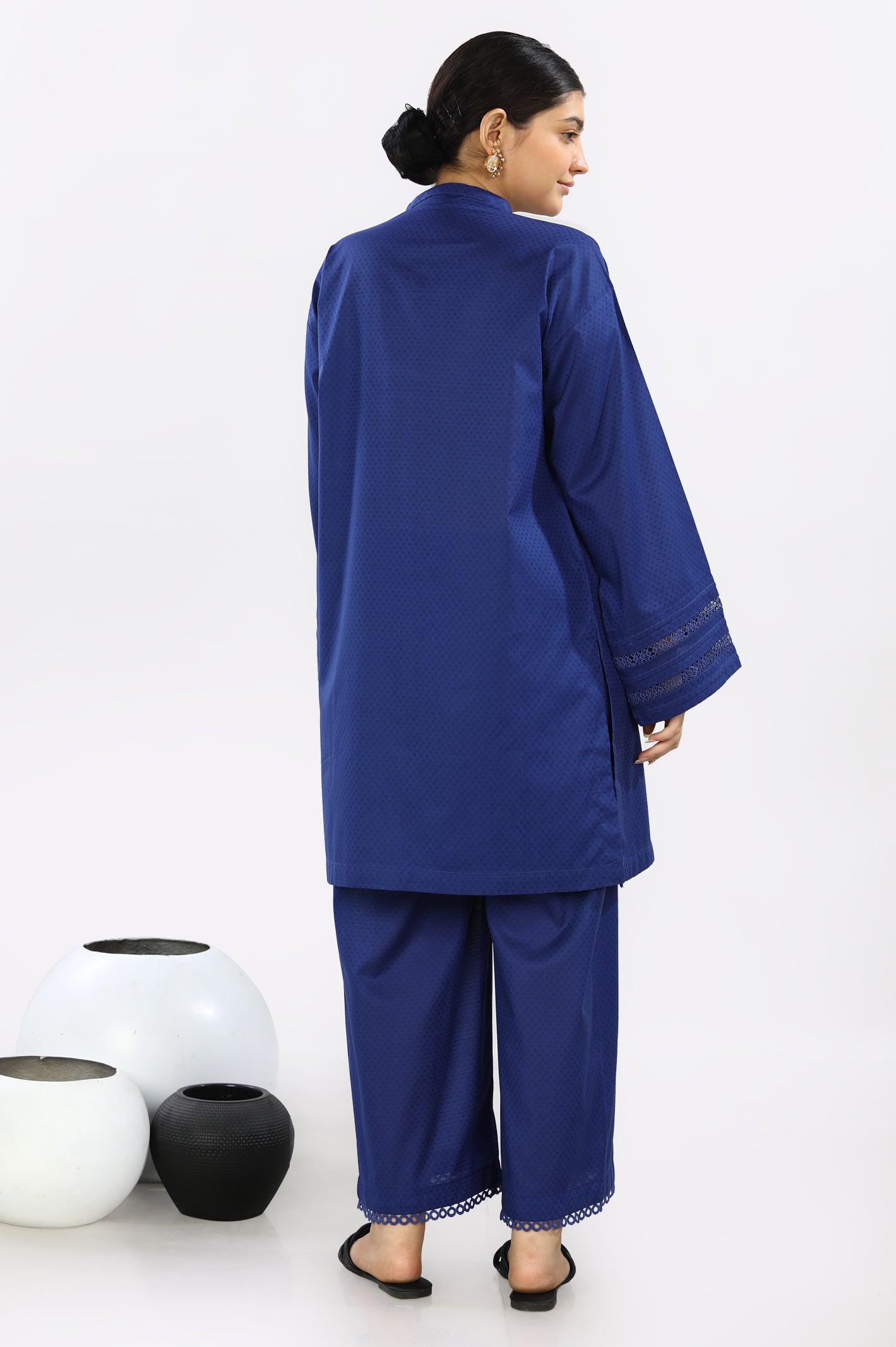 2PC Blue Dobby Suit From Diners