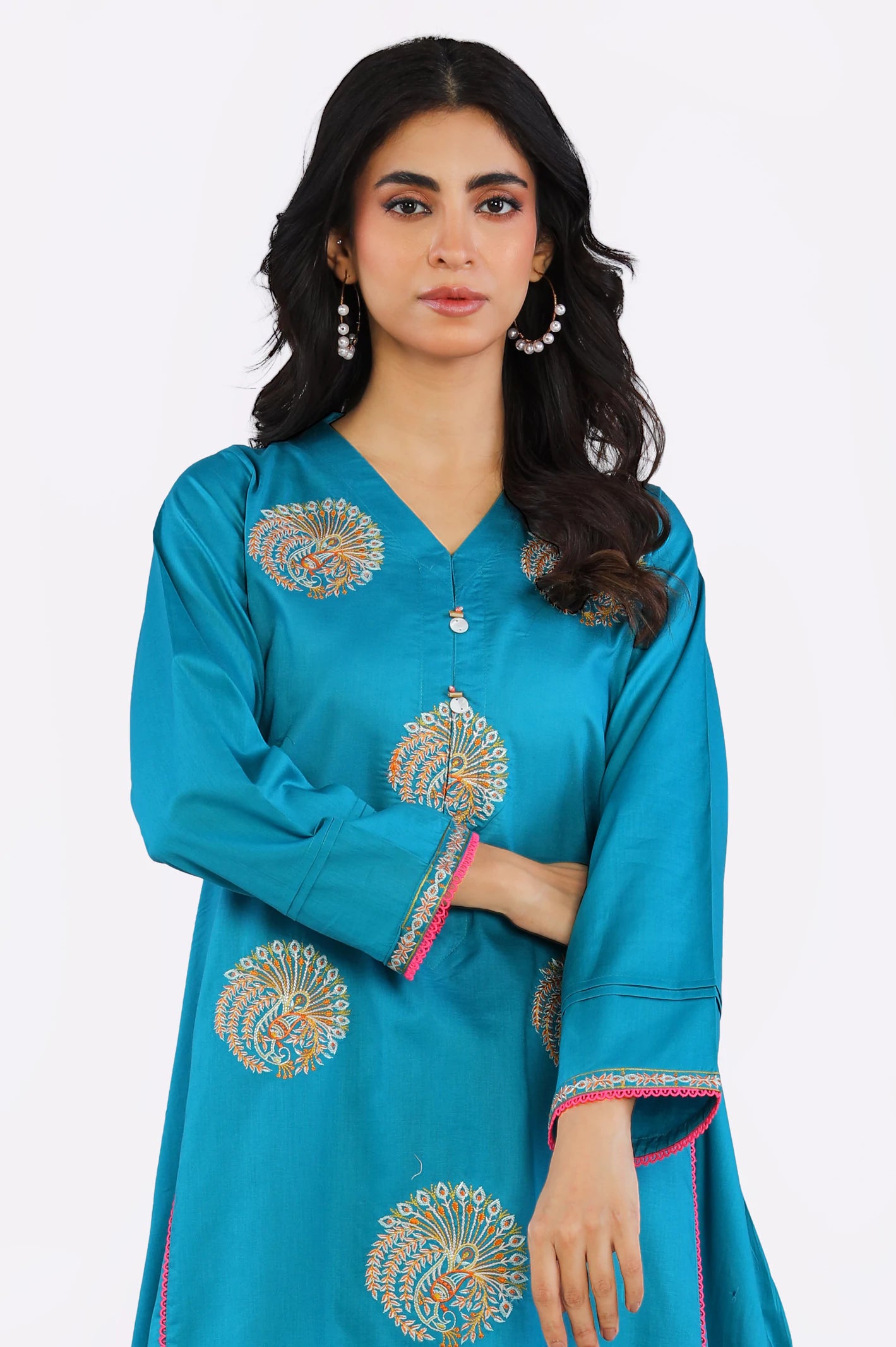 Cambric Embroidered 2PC Suit From Diners