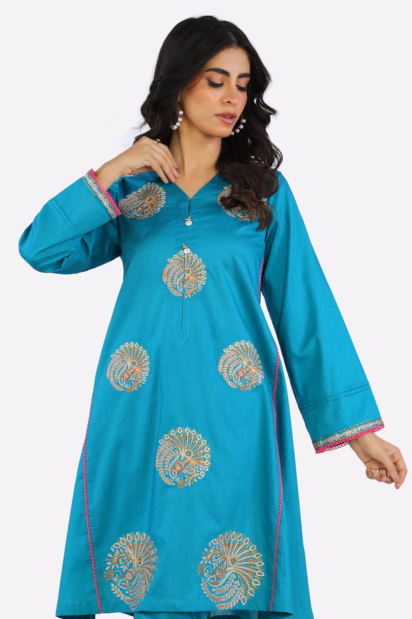 Cambric Embroidered 2PC Suit From Diners